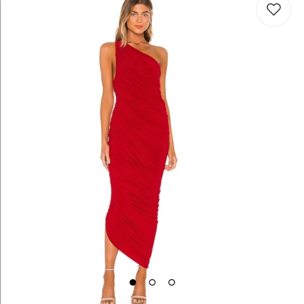 Norma Kamali Diana Gown in red bodycon cocktail formal wedding guest dress